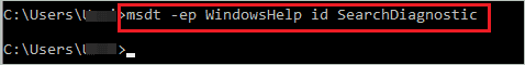 Command for search and indexing troubleshoot