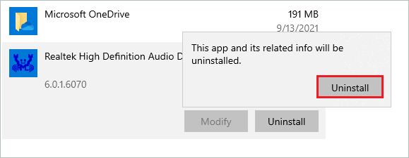  Confirm the uninstallation