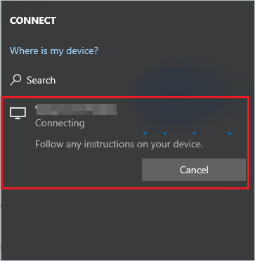 Connect to wireless display