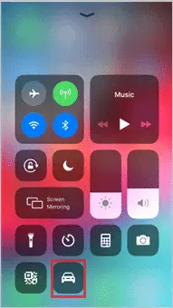 Control Center Driving Mode icon