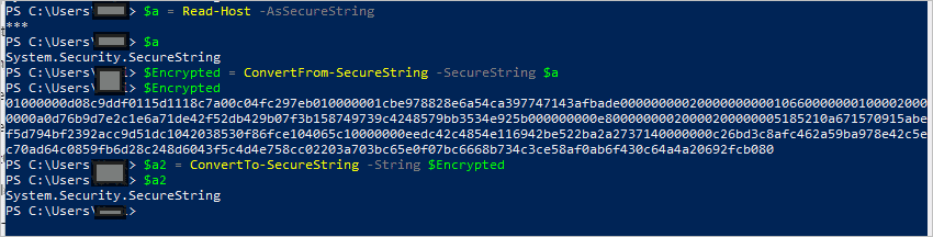 ConvertTo SecureString Windows PowerShell command