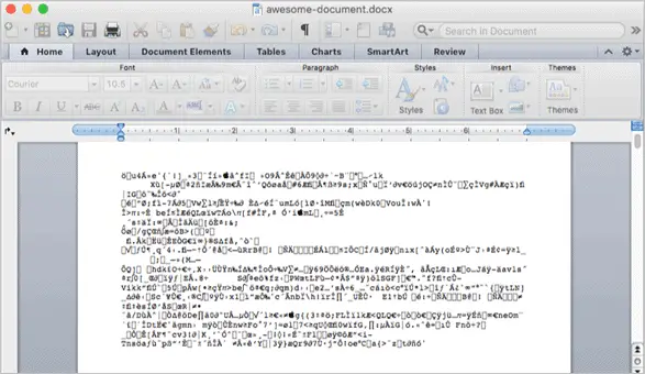 Archivo de Word corrompido en Mac