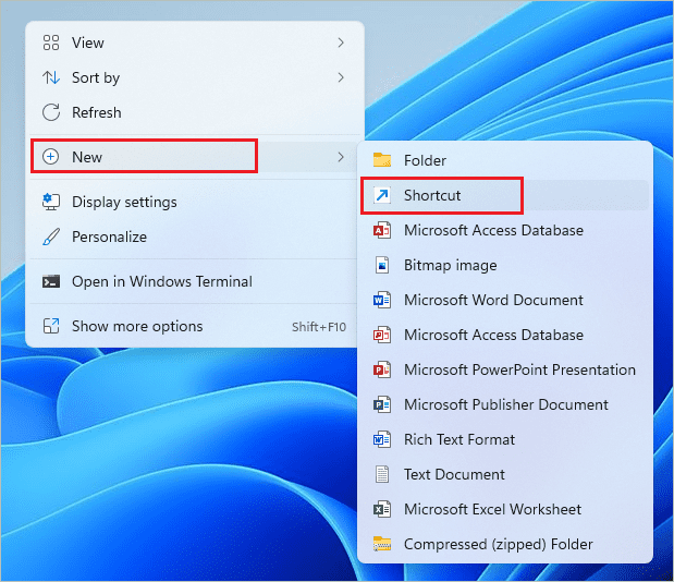 Create a new shortcut for How to open the Settings app on Windows 11