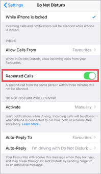 Customize Do not disturb