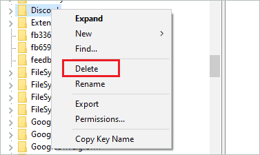 Delete Discord from Registry Editor