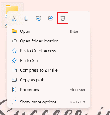 Delete folder shortcut to remove windows 11 desktop icons