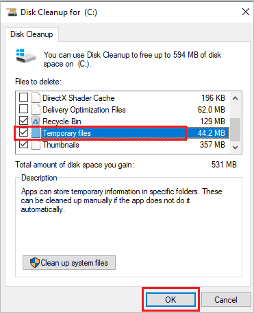 Remove temporary files when cursor disappears in Windows 10 