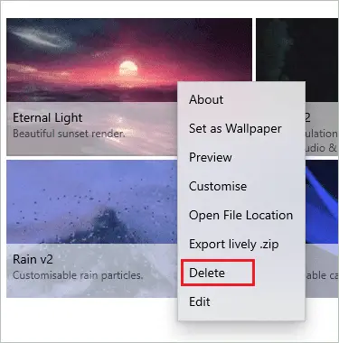 Delete the wallpaper