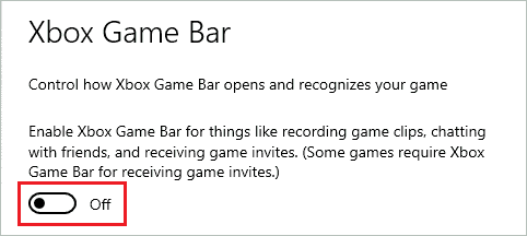 Disable Xbox Game Bar