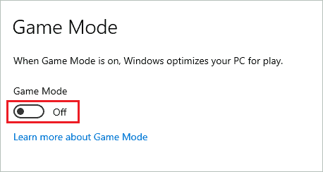 Disable Game Mode