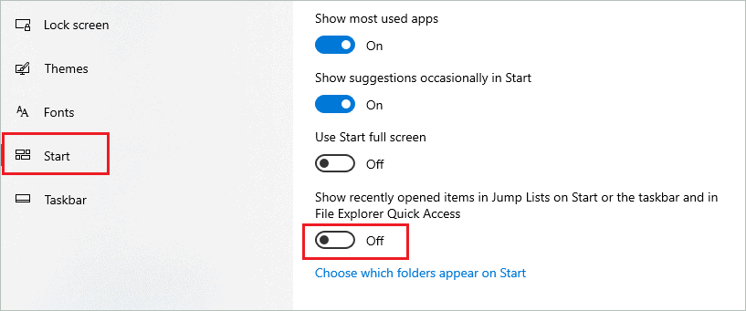 Disable jump list for How To Clear Recent Files In Windows 10