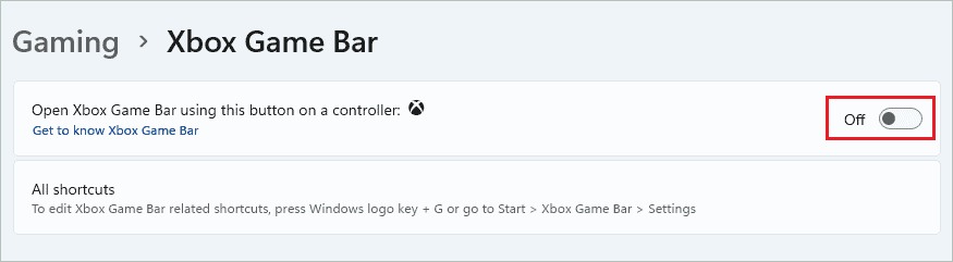 Disable Open Xbox Game Bar using this button on a controller