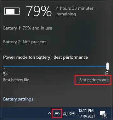 Keep battery at best performance