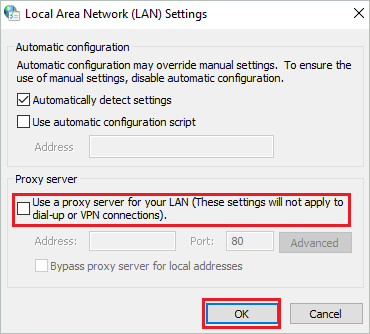 Disable Proxy to fix Windows Spotlight not working