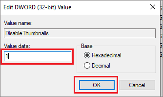 Disable Thumbnail DWORD in registry