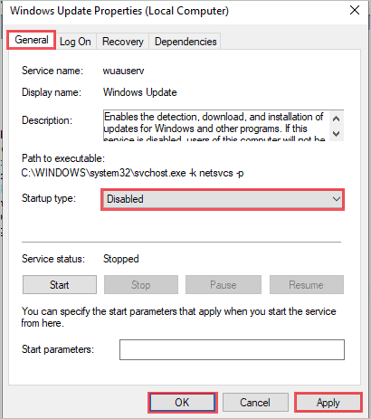 Disable Windows Update service To Fix Getting Windows Ready Stuck Issue