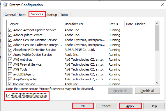 Disable third-party services