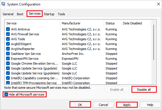 Disable third-party apps and services