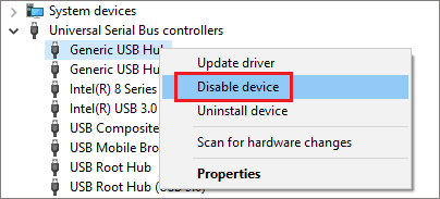 Disable device