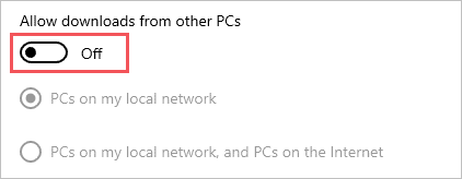 Disable download from other PCs