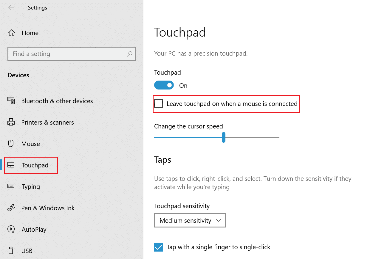Disable touchpad when mouse is connected