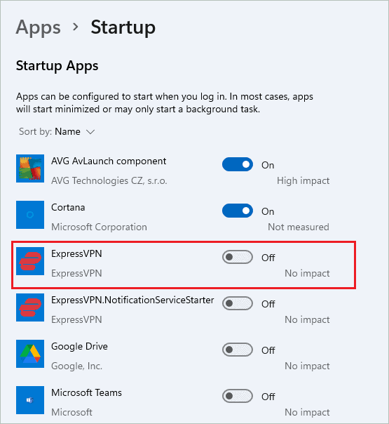 Disable unwanted startup apps