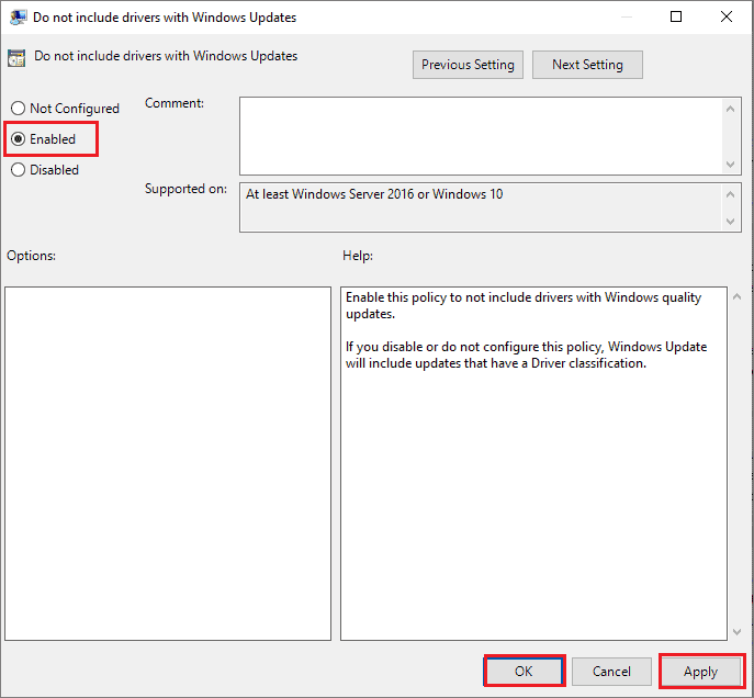 Disable automatic drivers updates in Windows 10