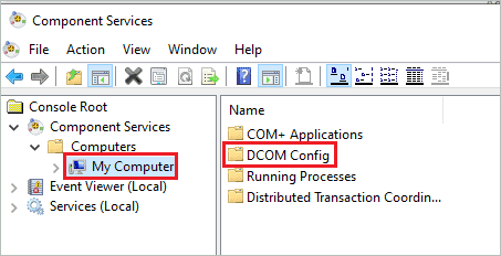 Double-click on DCOM Config