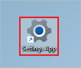 Settings shortcut created