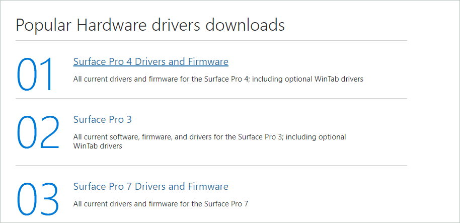 Download Microsoft drivers
