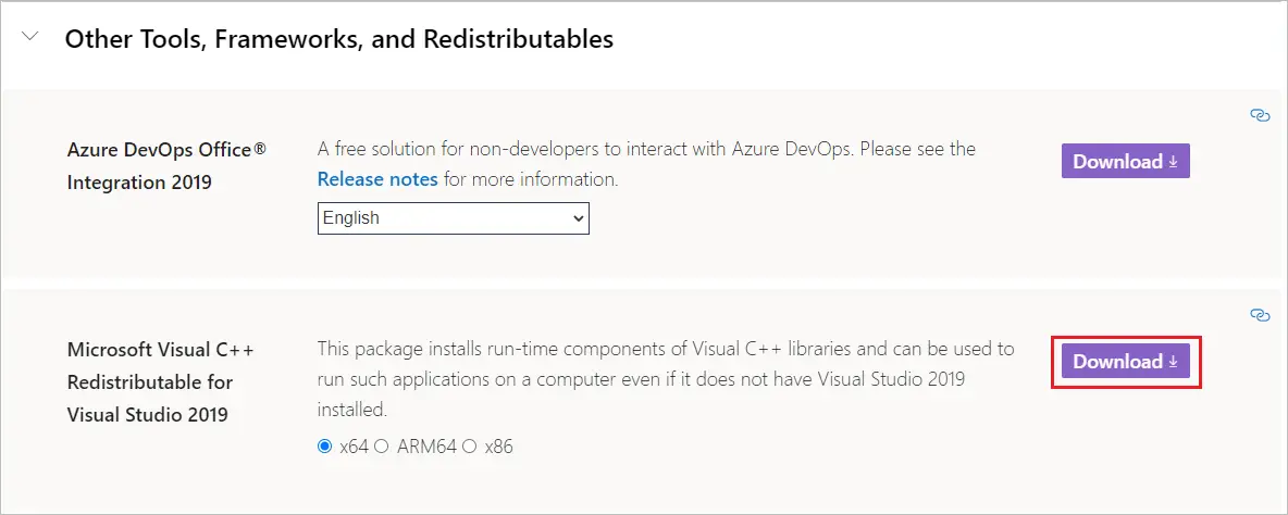 Download latest Visual C++ Redistributable package to fix the code execution cannot proceed error