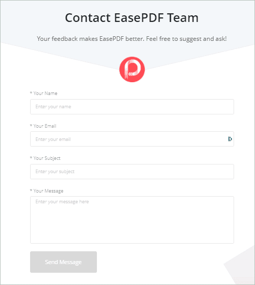 EasePDF Support form