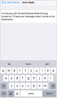 Edit Auto Reply Message iphone driving mode