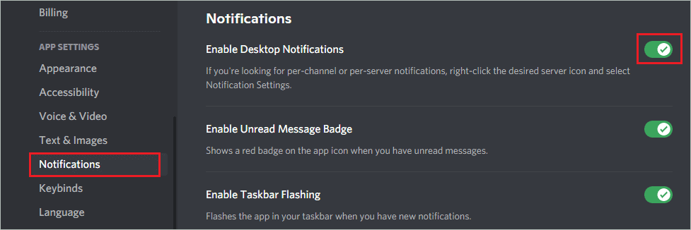 Enable Desktop Notifications