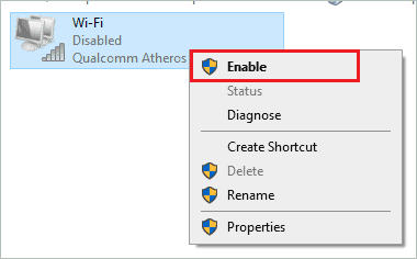 Enable Network connection