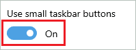 Make taskbar icon size small
