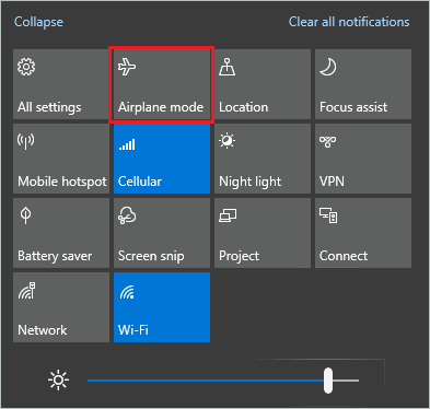 Enable Airplane mode