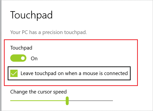 Enable touchpad