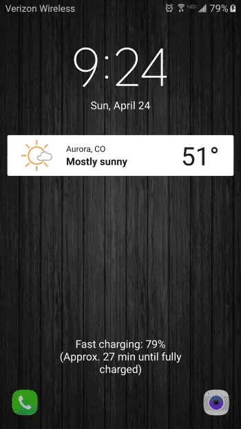 Fast charging on lock screen