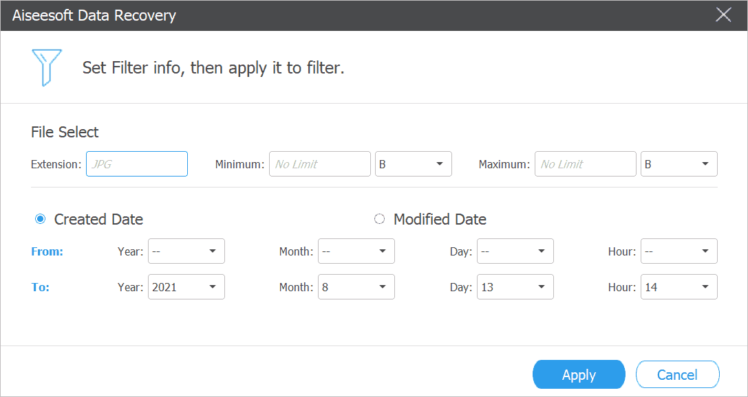 Apply filters to scan results