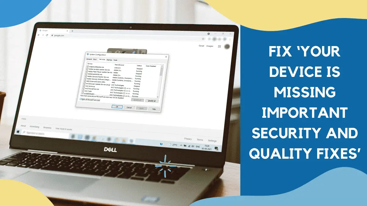 15 Solutions For Your Device Is Missing Important Security And Quality ...