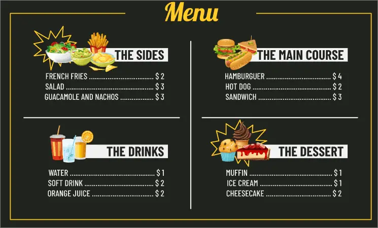 Fast Food Menu aesthetic google slides templates