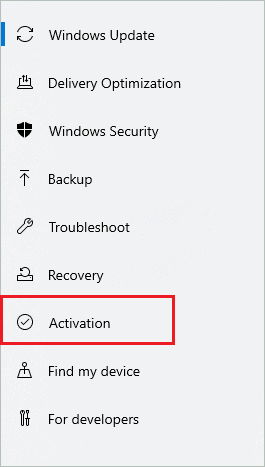 Open Activation settings