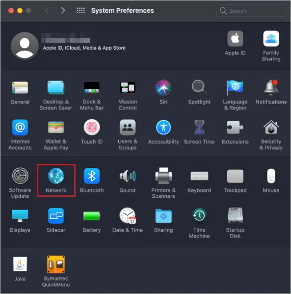 Open Network from System Preferences to renew ip address