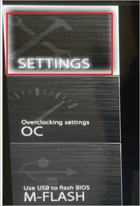 Click on Settings