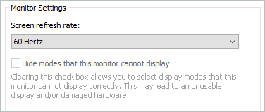 Hide modes that this monitor cannot display