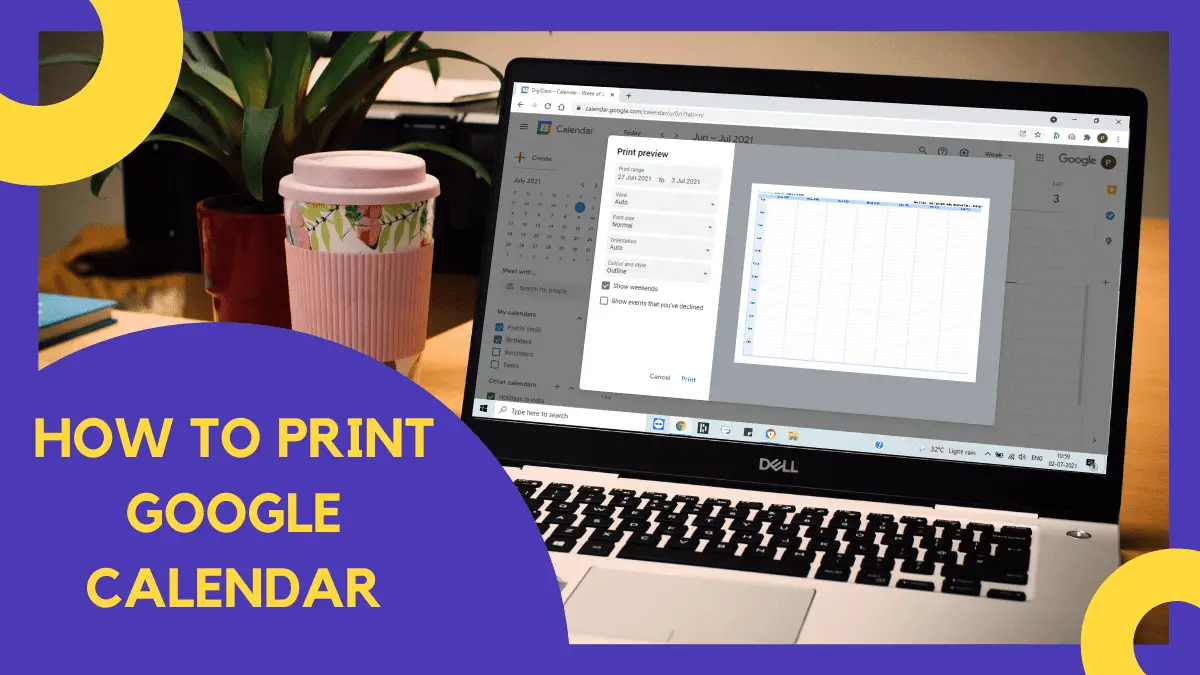How To Print Google Calendar