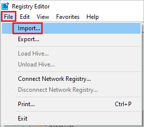 Import registry files from backup