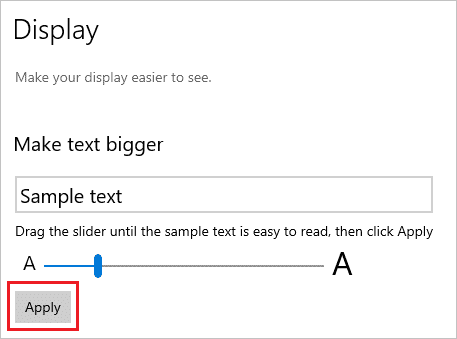 Increase font size