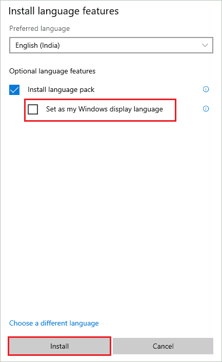 Install the language pack